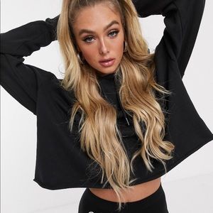 Asos crop black hoodie